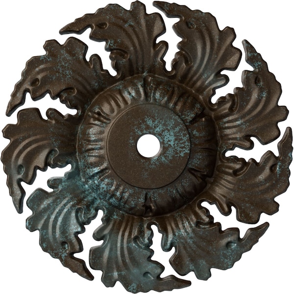 Ekena Millwork Needham Ceiling Medallion (Fits Canopies up to 4 1/4"), 14 5/8"OD x 2 1/4"P, Bronze Blue Patina CM14NEBBS - main